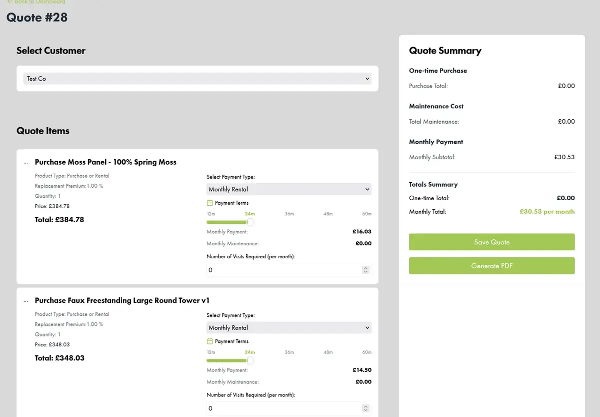 Laravel and Next.js Custom Proposal System screenshot