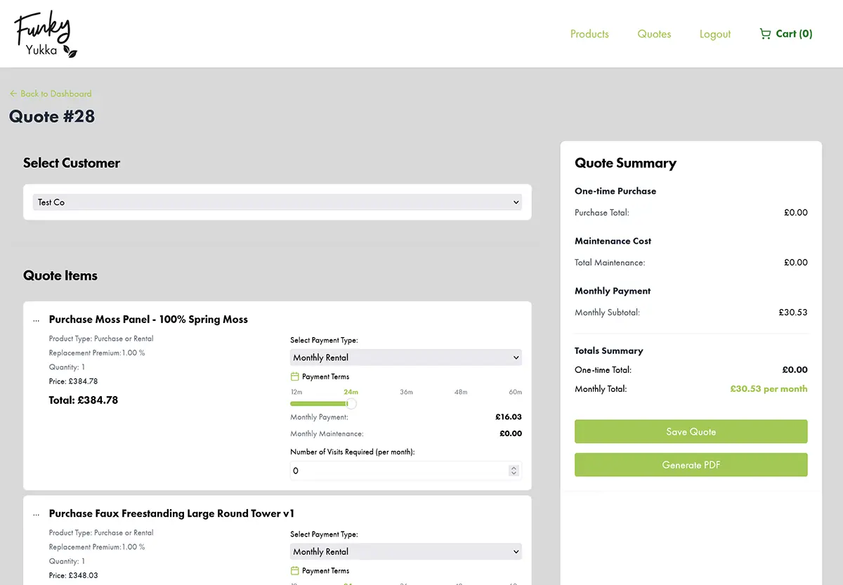 Bespoke Quotation System