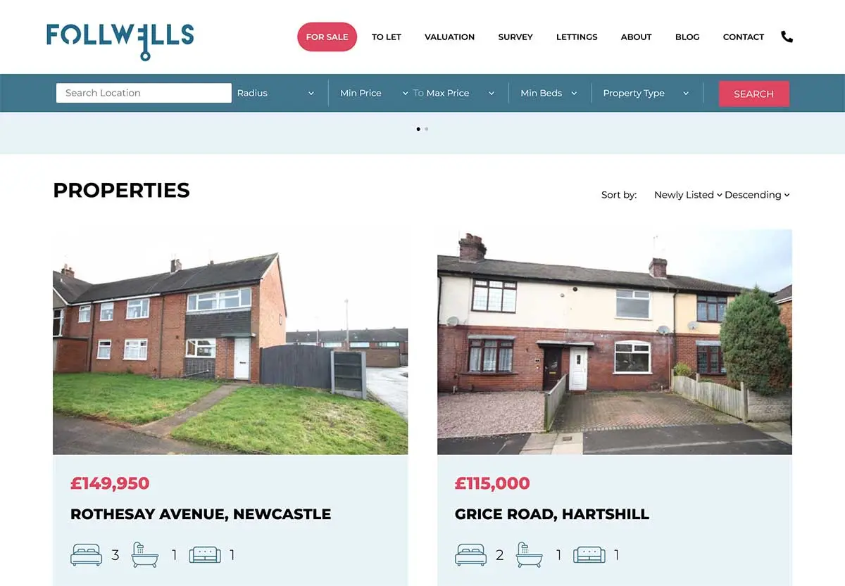 Custom API Integrated Property Website