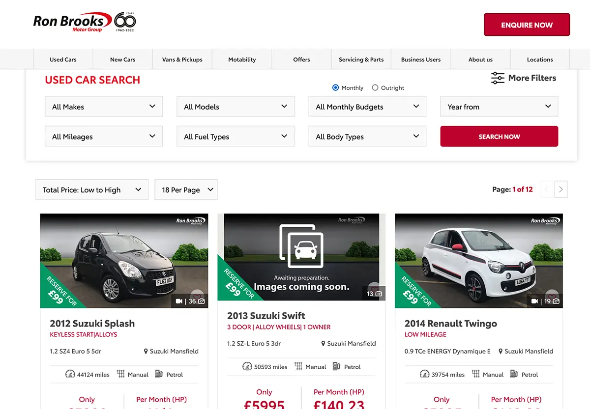 Custom API Integrated Car Dealership Site